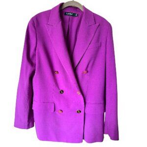 Lauren Ralph Lauren Orchid Purple Double Breasted Blazer Sz 8 #06